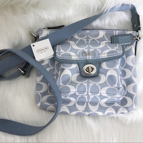Coach Handbags - Coach Signature Crossbody F45026 blue/white  NWT